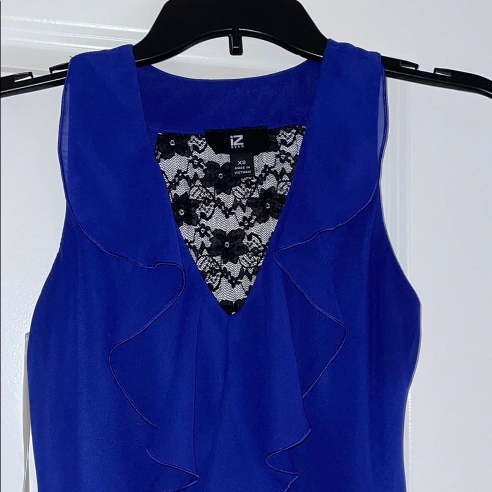 Blue top going out